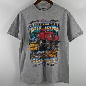 Vintage 1998 Mens Drag Racing Large T-Shirt NHRA Hot Rod 7th California Reunion